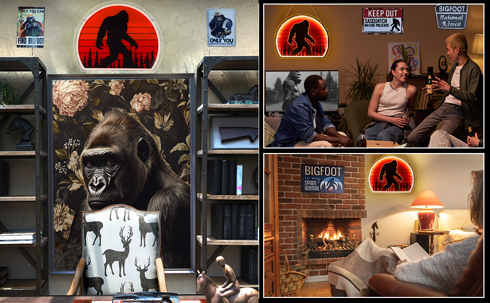 Funny Metal Decor Gift Sign For Home Cute Bigfoot Gifts Garage Man Cave