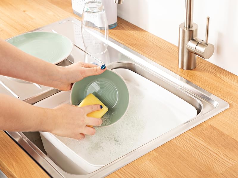 Minky Washing Up Bowl with Sink Plug Strainer, Sink Strainer, Washing Up Bowl Rectangular, Basin