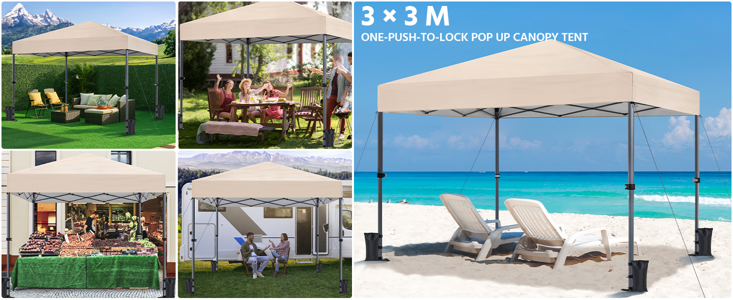 3X3M 1-person Setup Pop up Gazebo