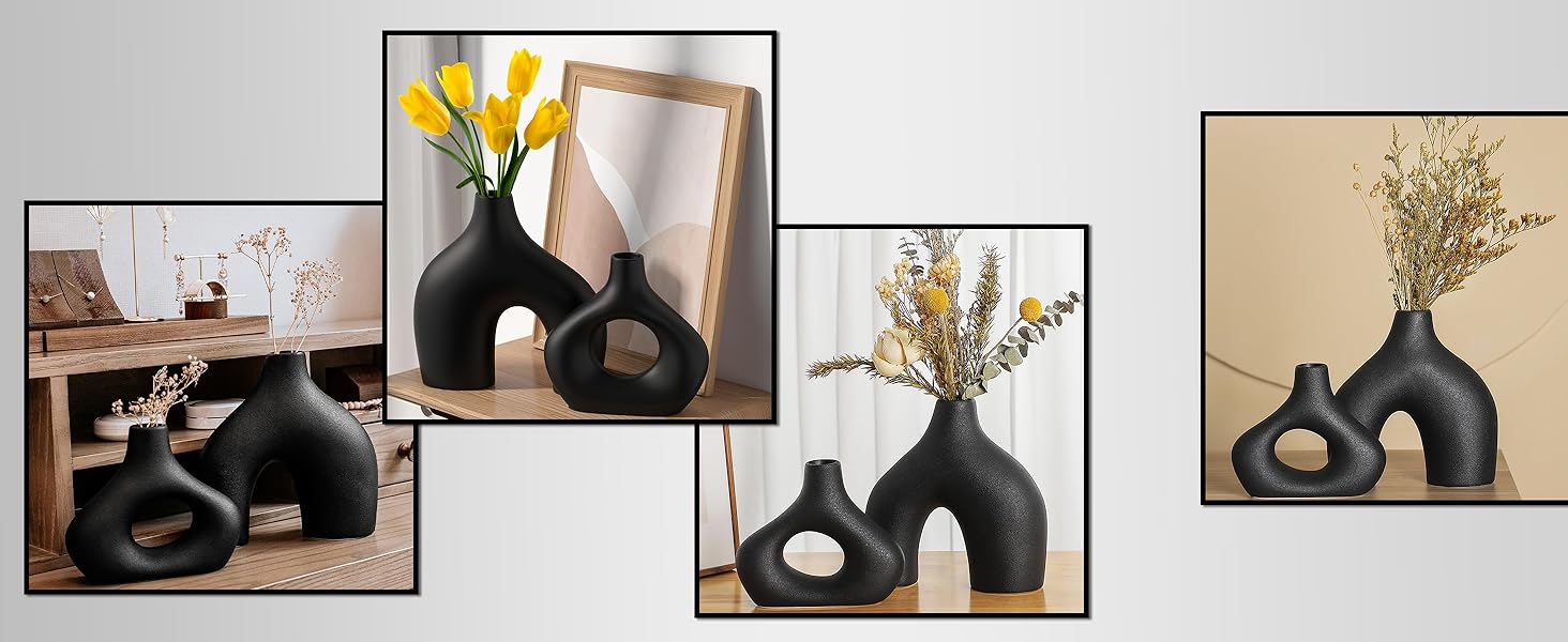 花瓶 黒 モダン 花びん