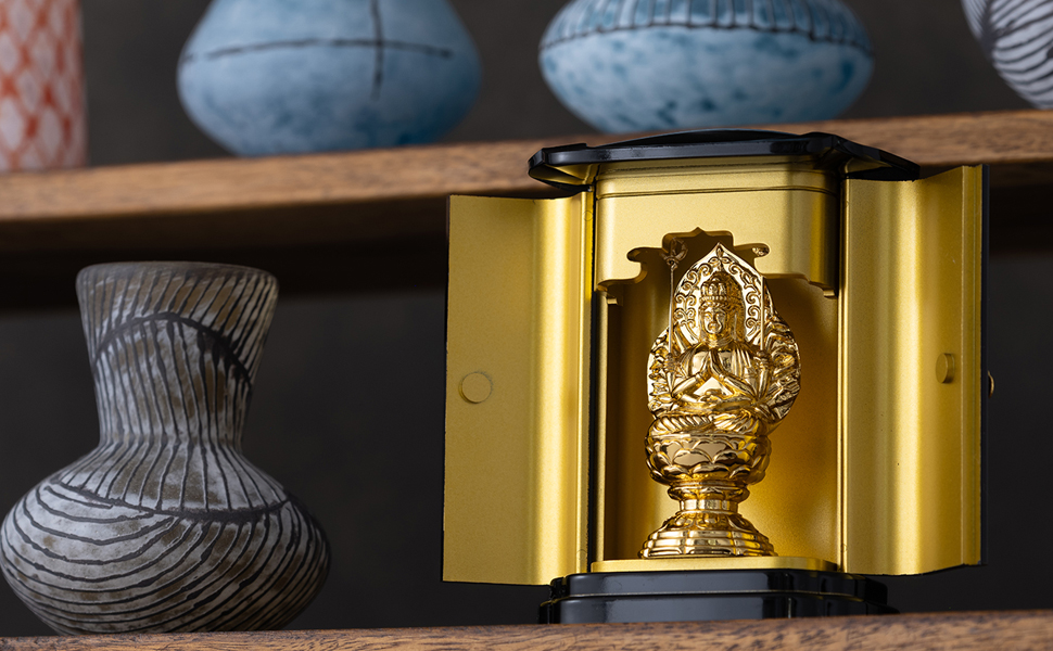 Amazon｜仏像 千手観音菩薩(純金メッキ) PC厨子入り 仏師：渡辺景秋