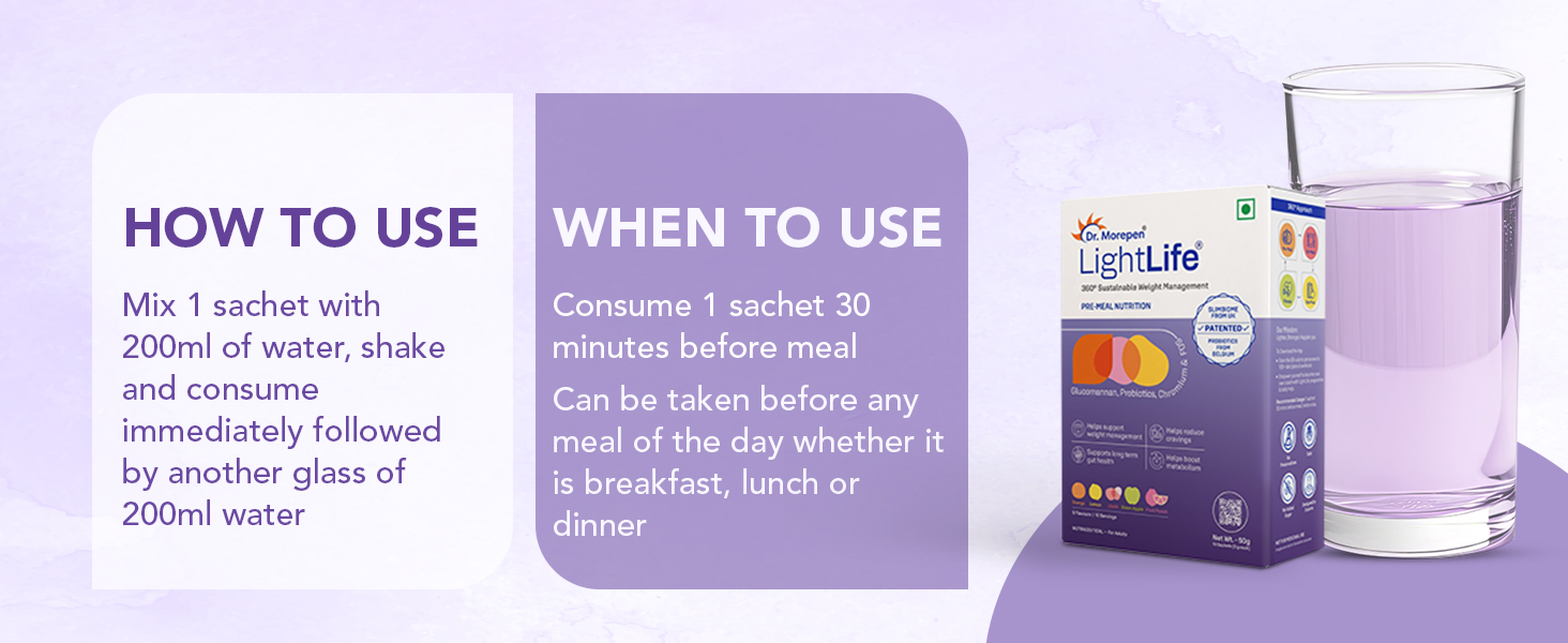 Review Dr. Morepen Lightlife Pre-Meal Nutrition Mix | Controls 20 Lightlife Pre-Meal Nutrition Mix