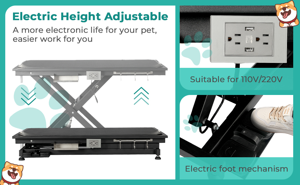 Lyromix Electric Dog Grooming Table, Height Adjustable
