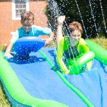 Kids on HearthSong Double Lane Water Slide