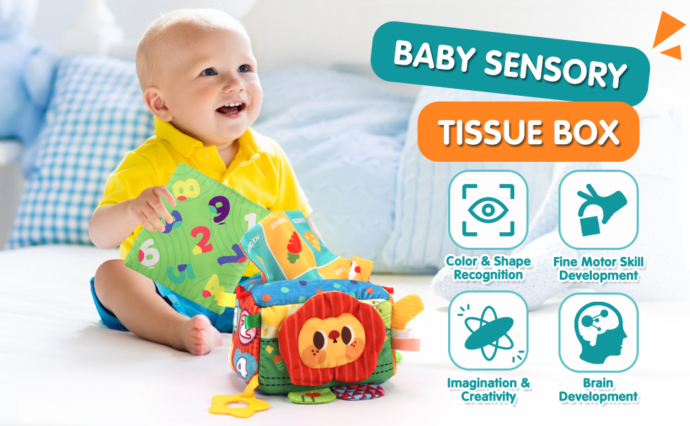 REMOKING My First Baby Toy Tissue Box,Infant Montessori Sensory Toys