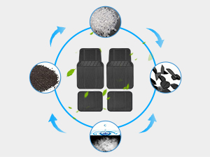 Rubber Floor Mats For Cars Trucks SUVs Universal Trim to Fit