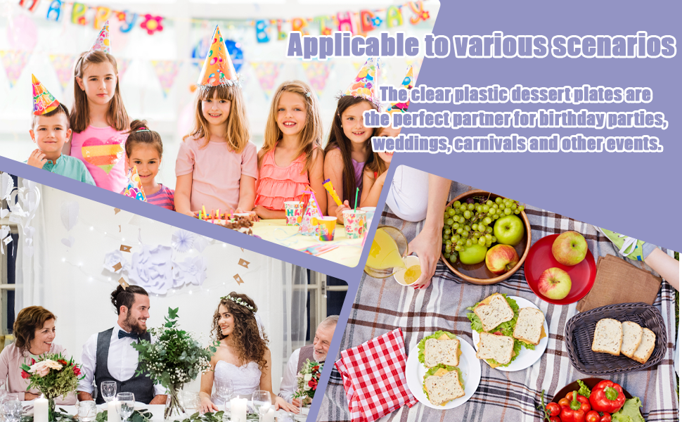 100 PCS Mini Clear Dessert Plates Disposable Cake Plates