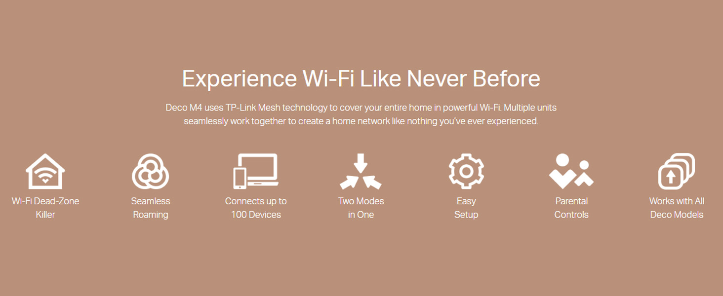 Deco M4 AC1200 Whole Home Mesh Wi-Fi System