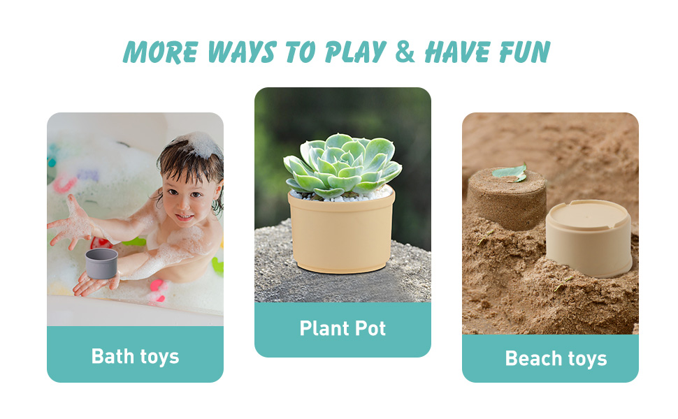 Muulaii 8 PCS Nesting Cups Toys, Fun Educational Stack Up