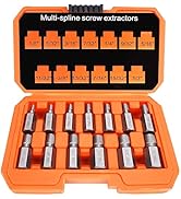 XEWEA 13Pcs Screw Extractor Set Multi-Spline Easy Out Bolt Extractor Kit, Chrome Molybdenum Alloy...