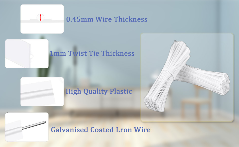 500 Pcs Black Twist Ties, Plastic 5" Twist Ties, Twist Ties