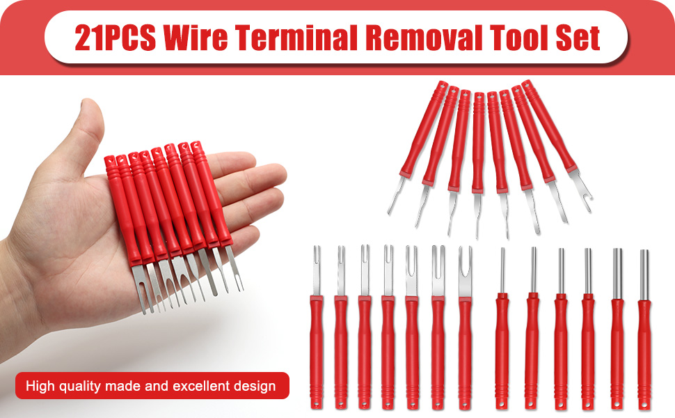 21 PC Terminal Pin Removal Tool Kit, Terminal Ejector Kit