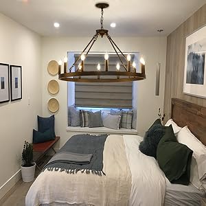 Black Round Rustic Industrial Vintage Farmhouse Chandeliers