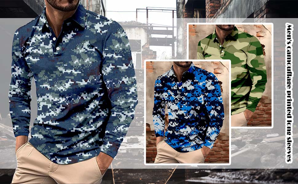 Amazon.com: xoxingysm Mens Camo Print Polo Shirts 2024 Fall