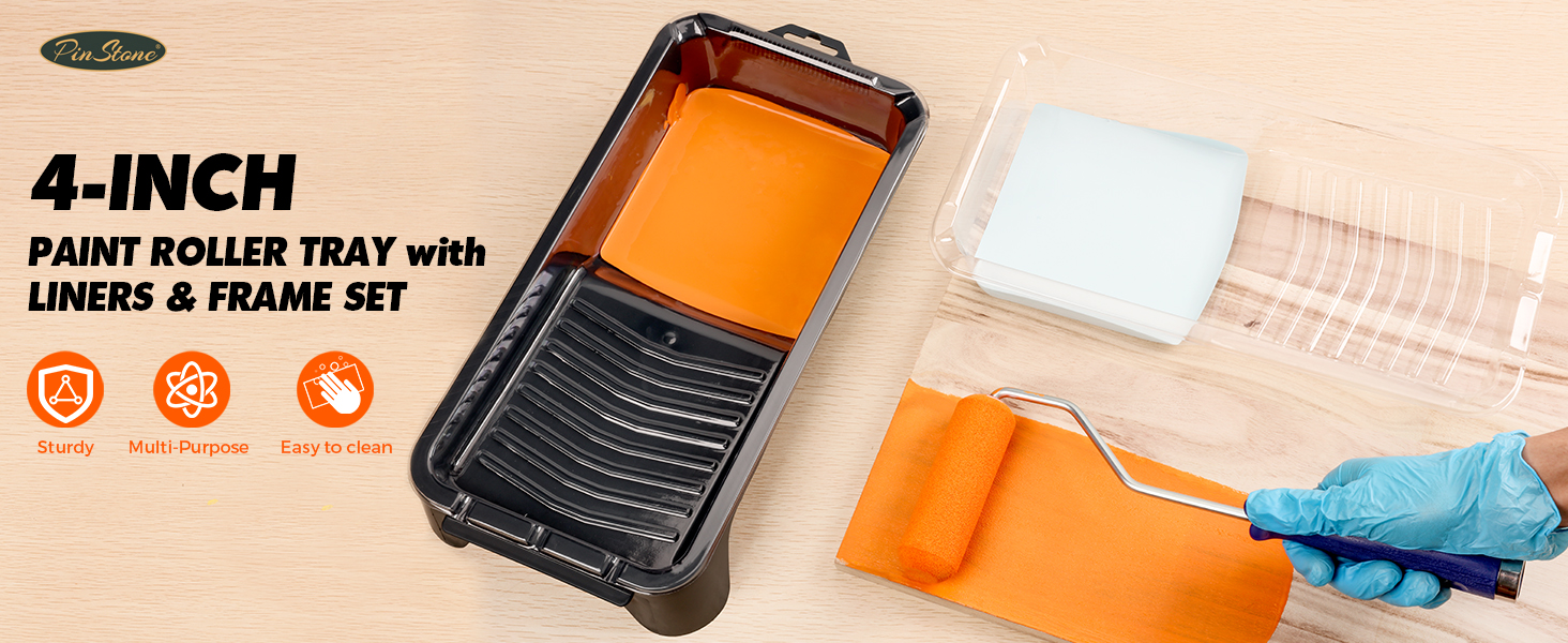 PinStone Paint Tray, 4 Inch Paint Roller Tray, Heavy Duty