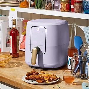 Modern Lavender Air Fryer With Golden Handle