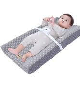 Super Soft and Comfy Bamboo Changing Pad Cover for Baby by BlueSnail (Gray)