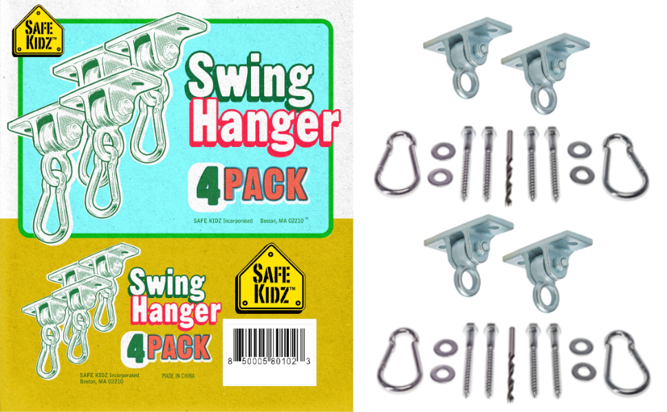 Safe Kidz Heavy Duty Swing Hangers, Set of 4, Cast Iron