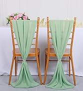 ShinyBeauty Sage Green Chiffon Table Runner 120" - Sheer Wedding Decor, Boho Party Table Cover 29...