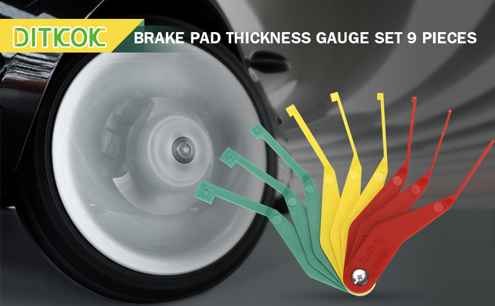 DITKOK 3 Pack 9Piece Brake Pad Thickness Gauge Set, Brake