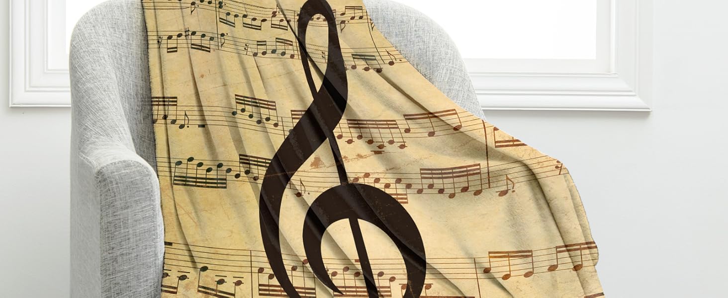 Jekeno Music Note Gifts Blanket for Women Men