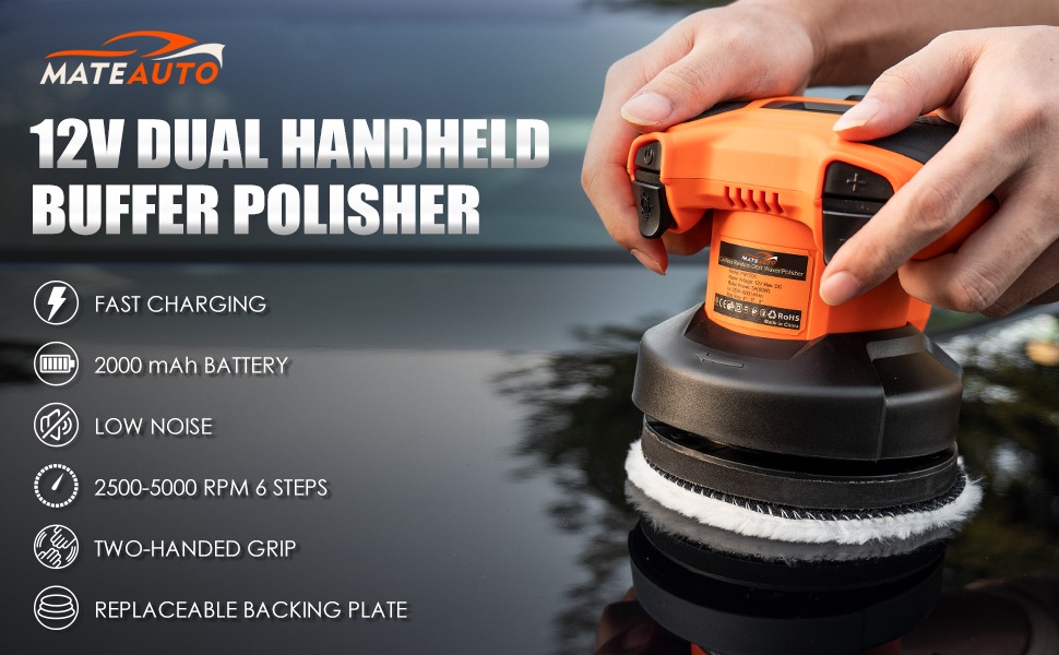 MateAuto Car Buffers and Polishers Kit, 12v Cordless