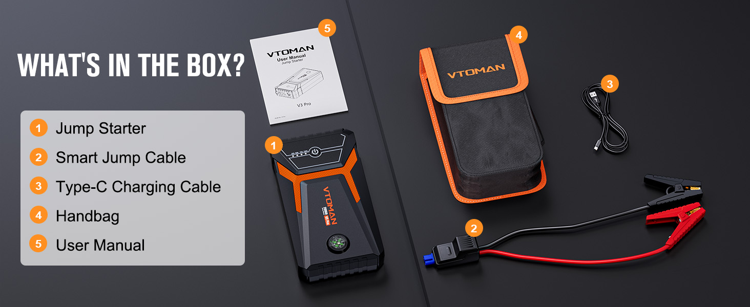 VTOMAN V3 Pro 2000A Jump Starter