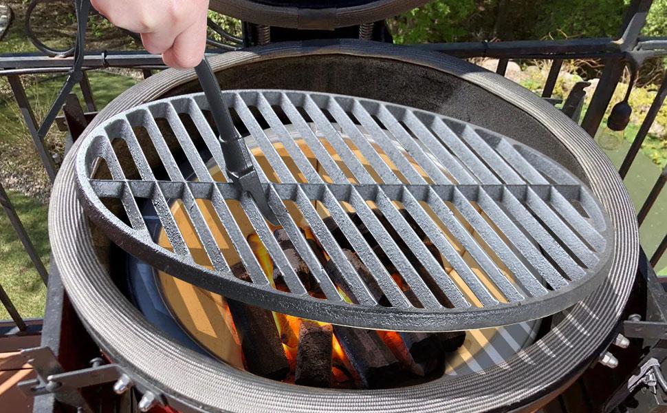 FIRELOOP Grill Grate Lifter Grill Cast Iron Cooking Grid