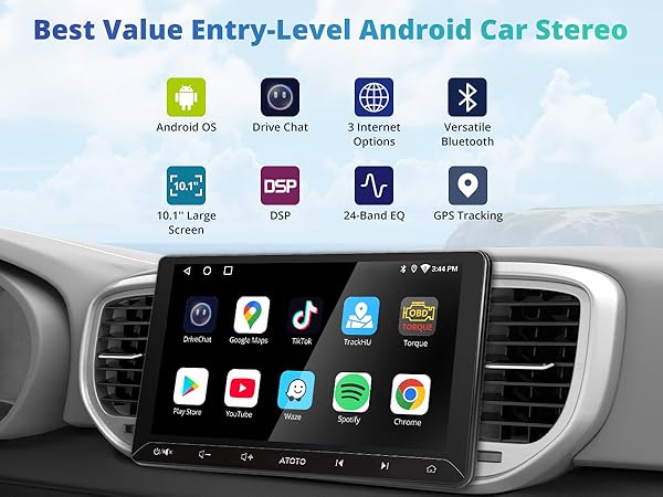 Amazon.com: ATOTOEXCEL A5L 10.1 inch Android Double DIN Car