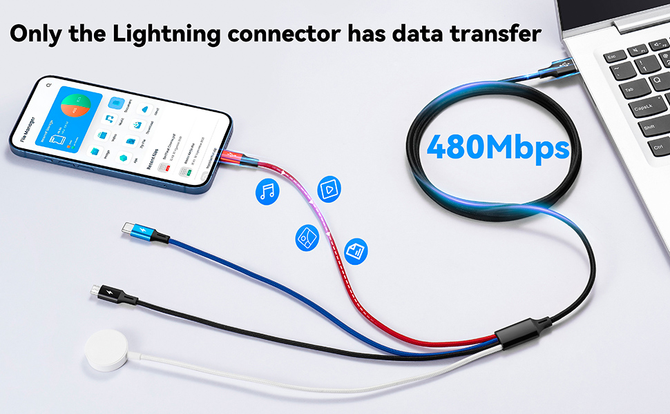 fast charging and data syncing multi charger multiple apple iwatch charger cord multi charging cord