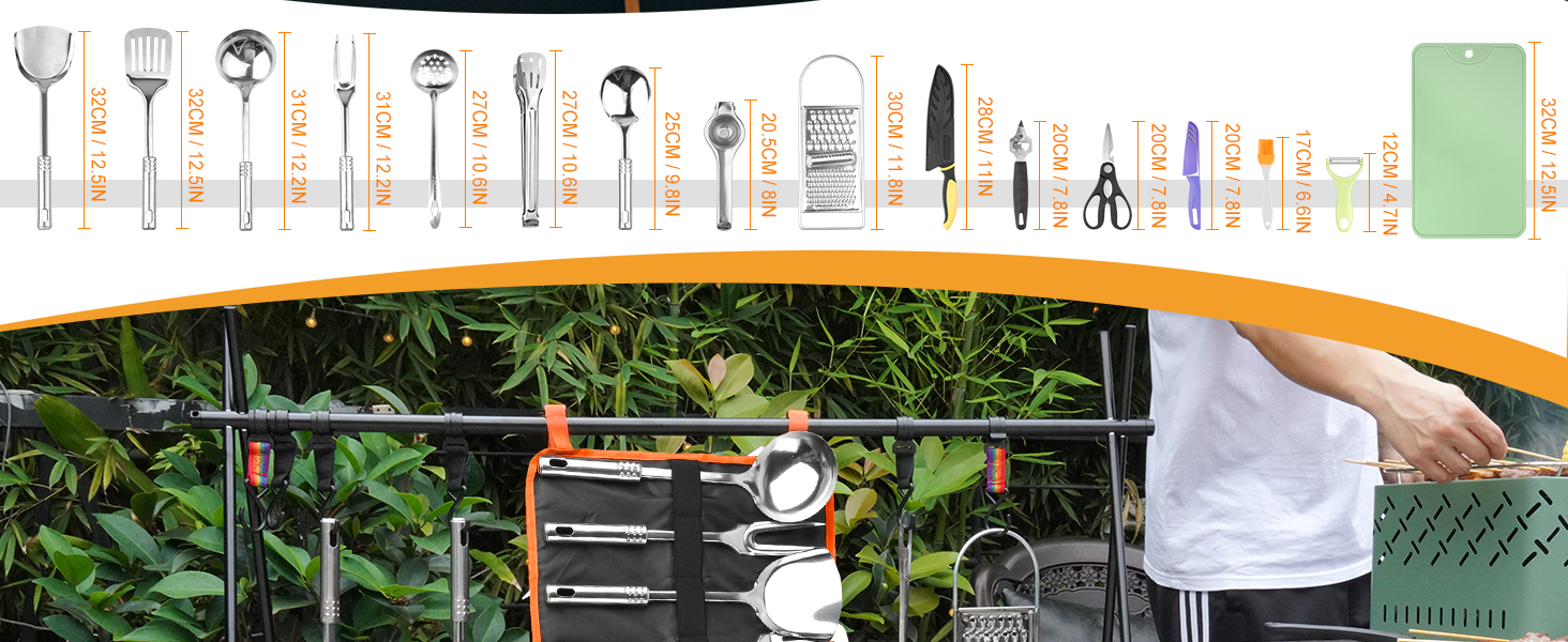 16 PCS camping kitchen cooking utensil