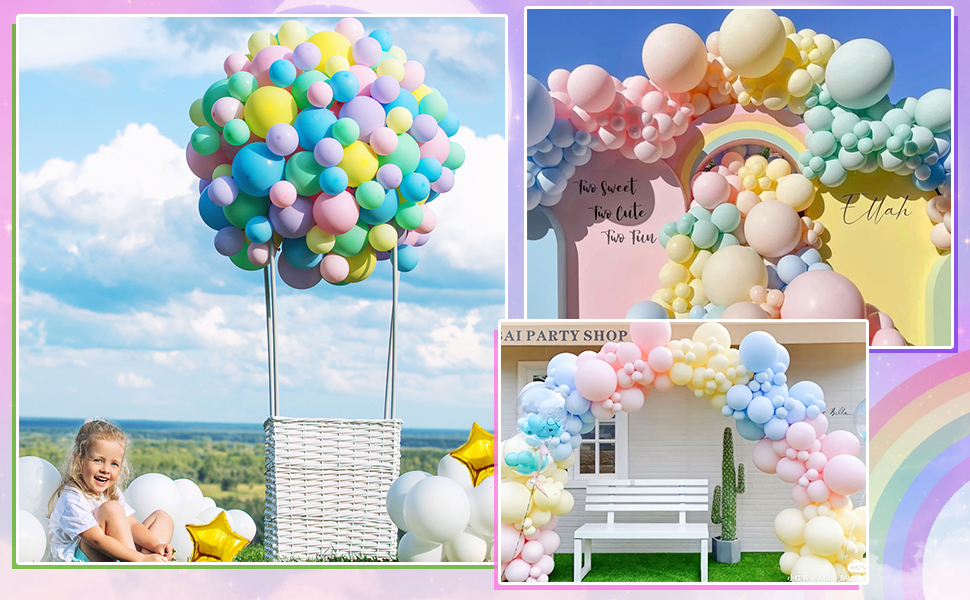 189 Pz Kit Arco A Palloncino Pastello Macaron Palloncini Colori 5/10/18 Pollici Palloncino Pasquale Arco Pastello Palloncini Arcobaleno Per Compleanno Matrimonio Natale Baby Shower Festa Decorazioni