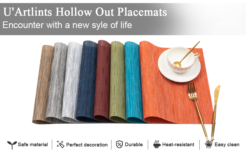 U'Artlines Placemats, HeatResistant Placemats Stain