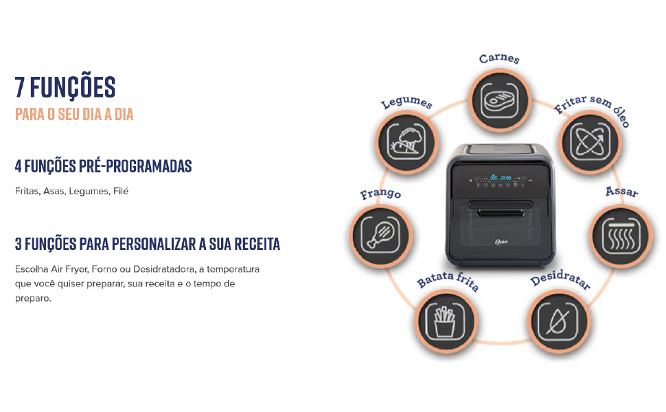 Fritadeira Super Fryer 10L Oster 3 em 1-127V 