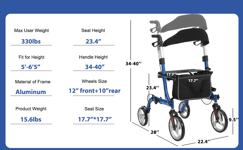 Foldable Lightweight Aluminum Walkers