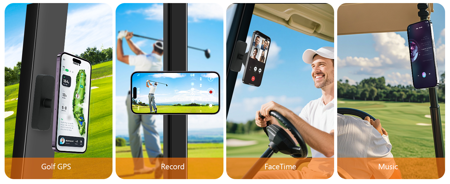 magnetic phone holder for golf cart