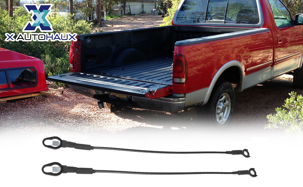 X AUTOHAUX Pair Rear Tailgate Cables Lift Gate Support Straps Pickup for Dodge for