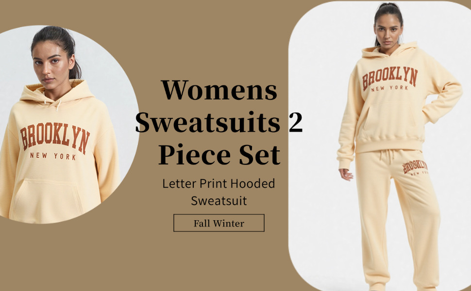 Amazon.com: Womens Sweatshirt Sets 2 Piece Brooklyn Letter