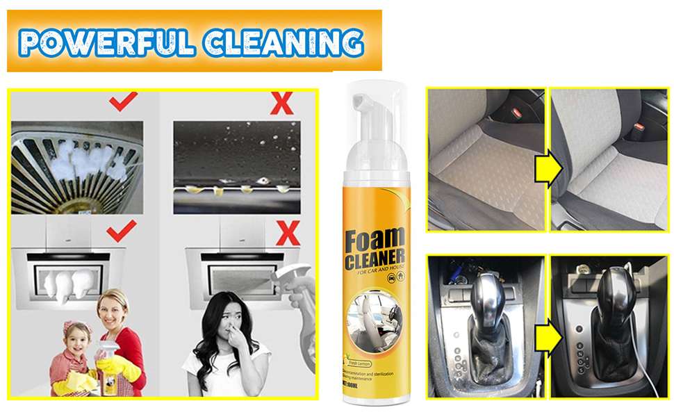 Gienslru Magic Foam Car Cleaner, Car Magic Foam Cleaner, Multi Purpose