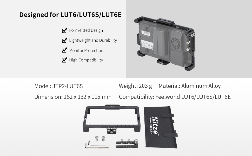 「5stars」FEELWORLD LUT6 ケージ付き Amazon.com : Nitze Cage for Feelworld LUT6/ LUT6S/ LUT6E