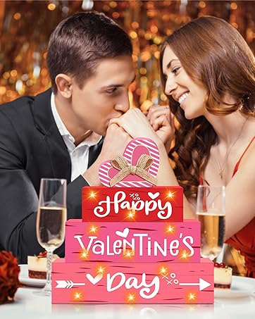 valentines day wood table decor