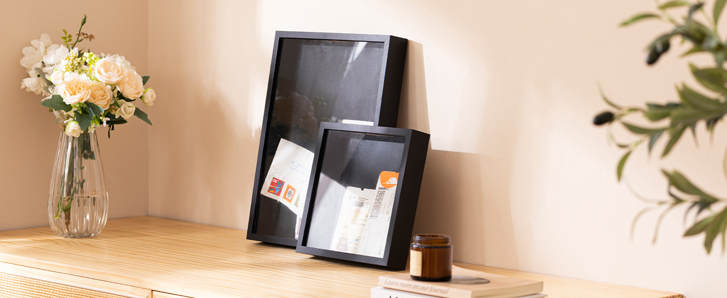 eletecpro 5x7 Inch Shadow Box with Real Glass Cover and