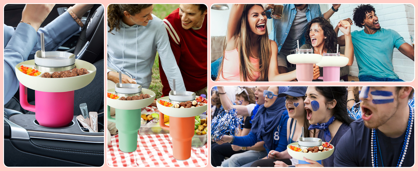 Snack Bowl for Stanley 40 oz Tumbler with Handle, Silicone