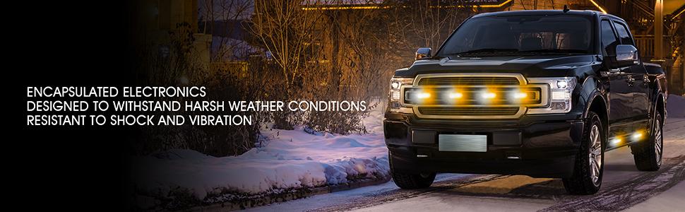 Ultra Slim Strobe LED Lighthead External Emergency Grille Surface Mounting Lights