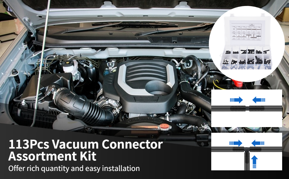 yeesport 113Pcs Vacuum Connector Assortment Kit, 12Size