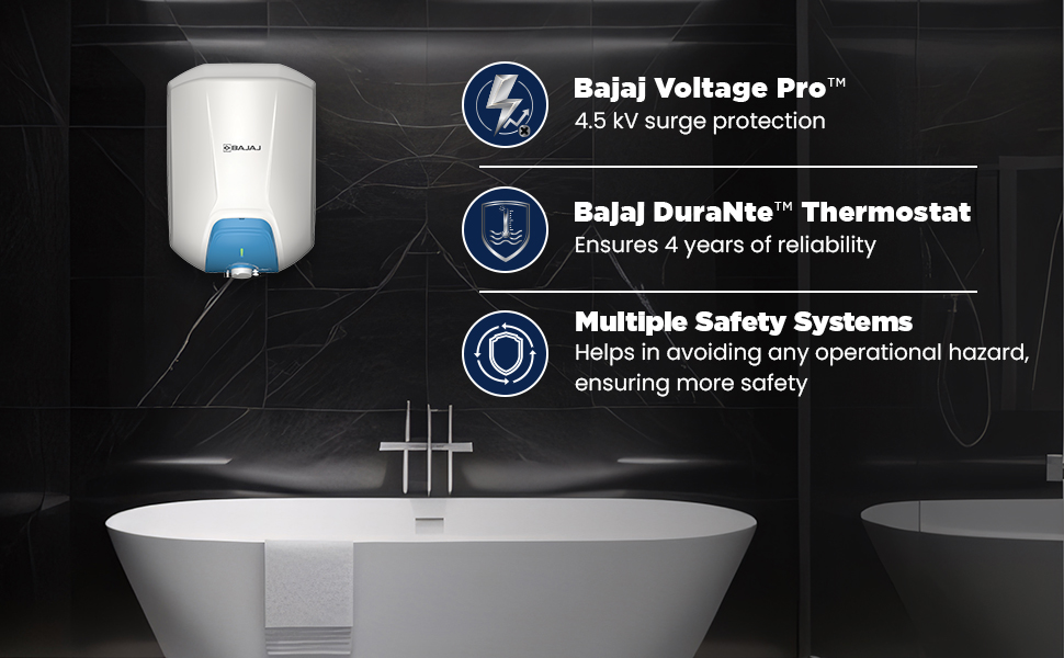 bajaj water heater for home, geyser, water geyser for bathroom , fast heating water heater