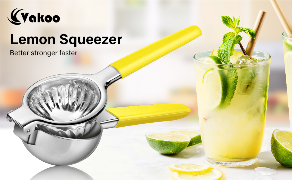 Vakoo Lemon Squeezer Stainless Steel Manual Lemon Juicer