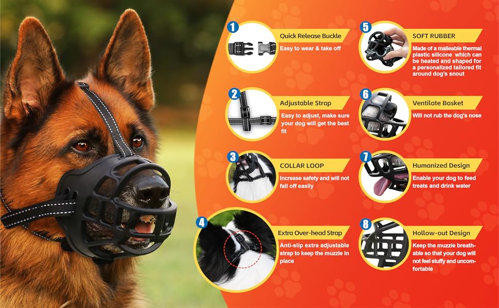 Dog Muzzle，Anti Biting and Stop Chewing，Drinking and