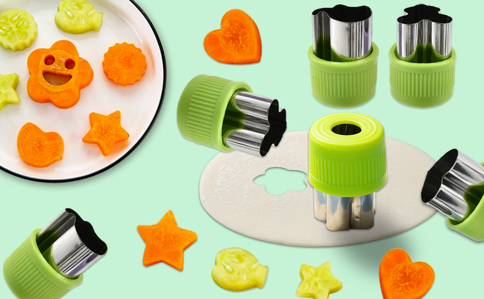 TIMESETL Fruit Vegetable Cutters Shapes Set of 20, Heavy Duty Stainless