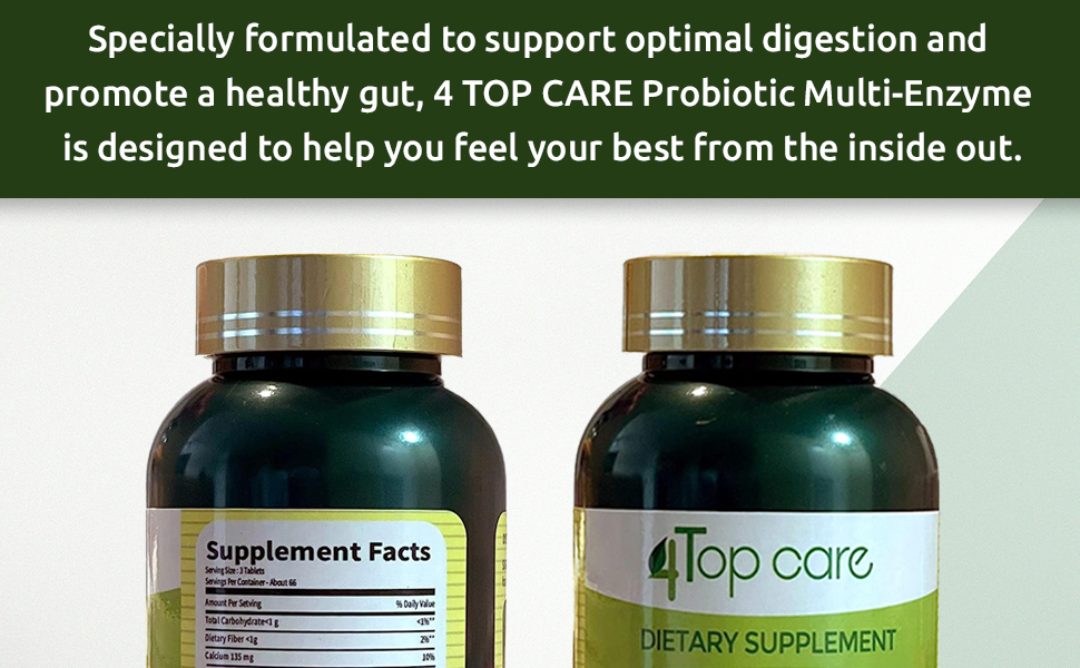4 Top Care Probiotic MultiEnzyme Digestive Health